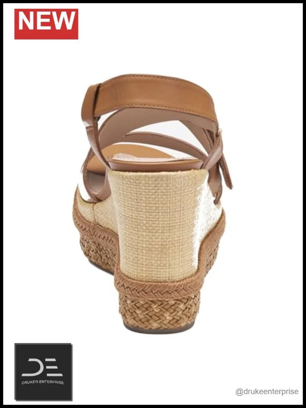 Nappa Leather Asymmetrical Wedge Sandal with Platform, Buckle Ankle Strap